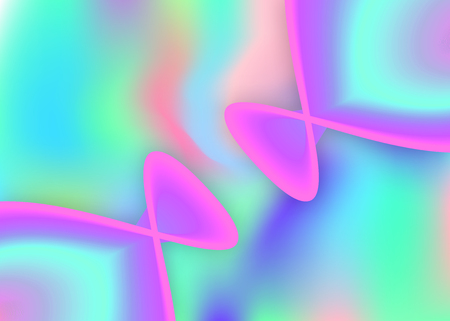 Fluid dynamic. Creative invitation, cover composition. Vivid gradient mesh. Holographic 3d backdrop...