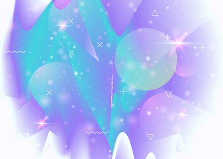 Galaxy background with cosmos and universe shapes and star dust. Fantastic space landscape with planets. 3d fluid with magic sparkles. Holographic futuristic gradients. Memphis galaxy background.のイラスト素材