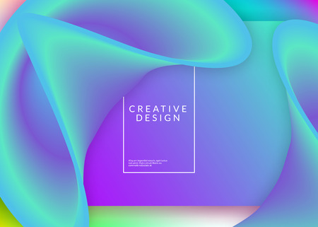 Landing page. Holographic 3d backdrop with modern trendy blend. Minimal interface, mobile composition. Vivid gradient mesh. Landing page with liquid dynamic elements and fluid shapes.のイラスト素材