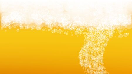 Oktoberfest background. Beer foam. Craft lager splash. bar banner template. Fresh pint of ale with realistic white bubbles. Cool liquid drink for Yellow mug with oktoberfest.のイラスト素材