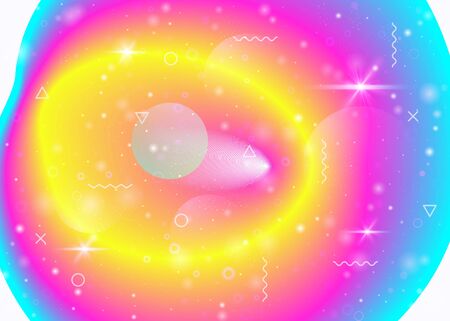 Rainbow background with vibrant gradients. Holographic dynamic fluid. Cosmos hologram. Graphic template for mobile interface, mobile interface and mobile screen. Bright rainbow background.のイラスト素材