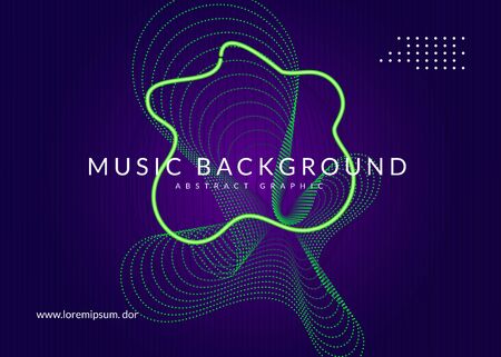 Gradient party flyer. Futuristic show invitation layout. Dynamic fluid shape and line. Gradient party flyer. Electro dance music. Electronic trance sound. Club dj poster. Techno event.のイラスト素材