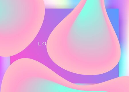 Landing page. Minimalist ui, screen template. Vivid gradient mesh. Holographic 3d backdrop with modern trendy blend. Landing page with liquid dynamic elements and fluid shapes.のイラスト素材