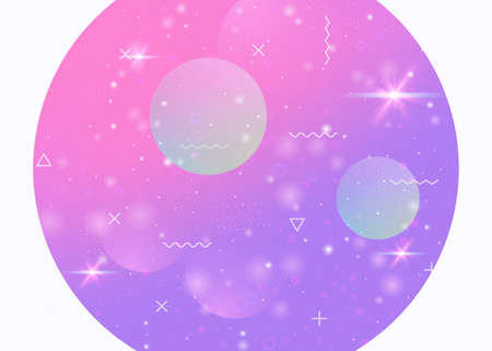 Future landscape with holographic cosmos and abstract universe background. 3d fluid. Spectrum...