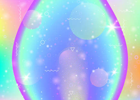 Rainbow background with vibrant gradients. Holographic dynamic fluid. Cosmos hologram. Design template for banner, web app and poster. Vibrant rainbow background.のイラスト素材