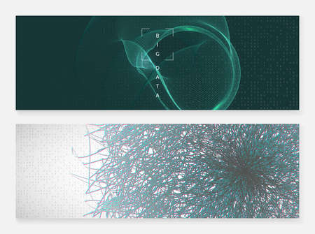 Big data concept. Digital technology abstract background. Artificial intelligence and deep learning. Tech visual for communication template. Colorful big data concept backdrop.のイラスト素材