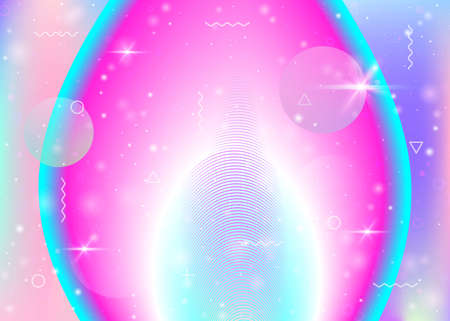 Fluid dynamic background with vibrant rainbow gradients. Dynamic hologram. Holographic cosmos. Design template for flyer, wallpaper and cover. Vibrant fluid dynamic.のイラスト素材