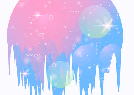Cosmos background with abstract holographic landscape and futureのイラスト素材