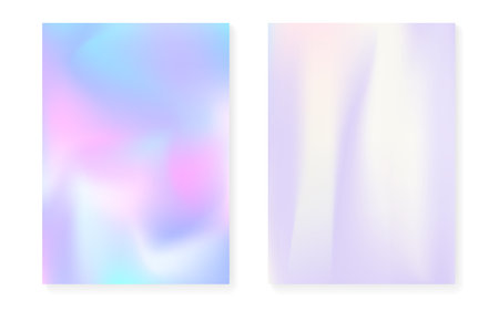 Hologram gradient background set with holographic cover.のイラスト素材