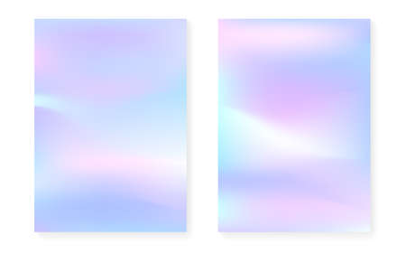 Holographic cover set with hologram gradient background.のイラスト素材