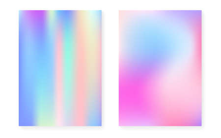 Holographic cover set with hologram gradient background.のイラスト素材