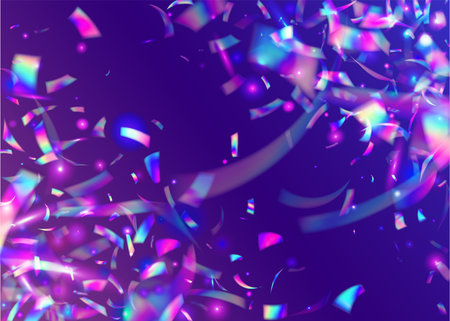 Hologram background. Violet Disco Confetti. Birthday Glitter. webpunk foil. Metal Festival Decoration. carnival effects. blur flyer. Unicorn Art. Purple Hologram Backgroundのイラスト素材