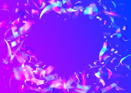 Carnival Confetti. Blur banner. Holographic background. Purple Party Effect. Metal Multicolor Template. Crystal Foil. Glamor Art. light texture. Blue Carnival Confettiのイラスト素材