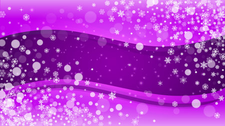 Winter frame with ultra violet snowflakes. New Year backdrop. Snow border for flyer, gift card, invitation, business offer and ad. Christmas trendy background. Holiday snowy banner with winter frameのイラスト素材