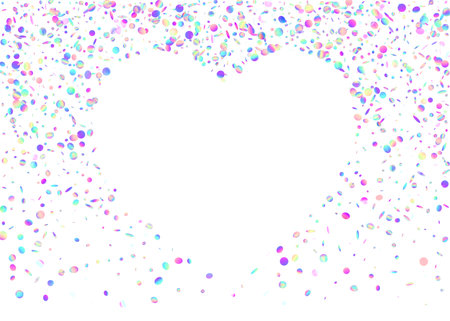 Rainbow Confetti. Glitch effect. Laser Carnival Serpentine. digital art. Hologram texture. Shiny banner. Pink Disco Glitter. Festive Foil. Violet Rainbow Confettiのイラスト素材
