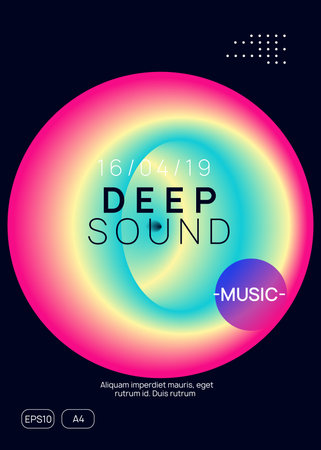 music party. Elegant Pattern For Brochure Template. Techno And Carnival Layout. Modern Electronic Fest. Linear Glitch For Cover. Rainbow Music Partyのイラスト素材