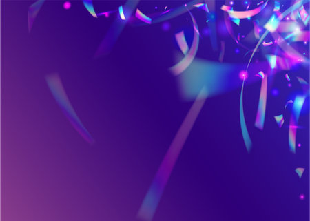 Iridescent Glare. Laser Colorful Template. luxury art. Violet Retro Effect. Falling sparkles. Glamor Foil. metal banner. Carnival Tinsel. Blue Iridescent Glareのイラスト素材