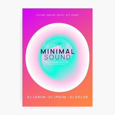 Techno Event. Linear Glitch For Set. Bright Music Banner. House And Nightlife Layout. Dynamic Background For Cover Template. Pink And Turquoise Techno Eventのイラスト素材