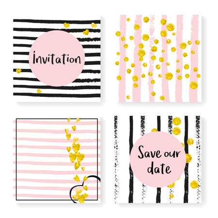 Gold Foil Pattern. Golden Simple Paint. Black Glitter Magazine. Scrapbook Starburst Set. White Xmas Painting. Festive spray. Stripe Mothers Cover. Stripe Gold Foil Patternのイラスト素材
