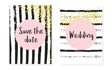 Modern Sparkle. Pink Branding Cover. Stripe Polka Element. Rose Abstract Magazine. Explosion Starburst Set. white frame. Golden Festive Print. Golden Modern Sparkleのイラスト素材