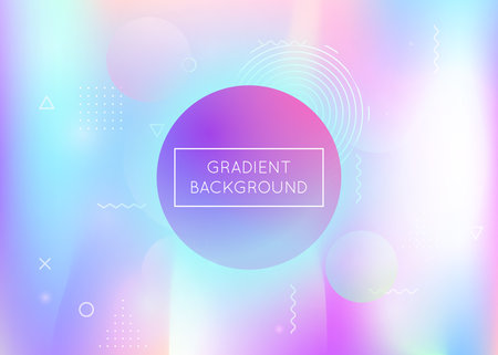 Abstract Shape. Retro Futuristic Template. Memphis Dots. Light Sのイラスト素材