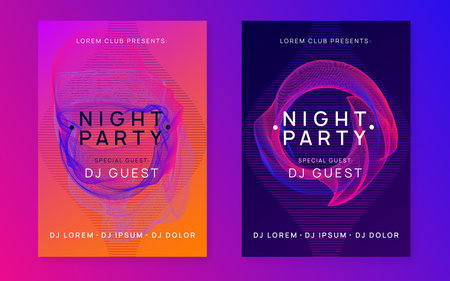 Gradient party flyer. Electro dance music. Electronic trance souのイラスト素材