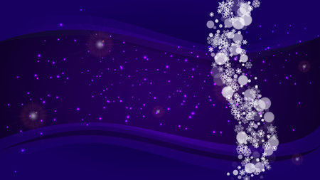 Winter border with ultraviolet snowflakes. New Year backdrop. Snow frame for gift coupons, vouchers, ads, party events. Christmas trendy background. Holiday snowy banner with winter borderのイラスト素材