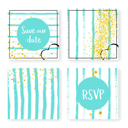 elegant banner. Marriage cover. White Glitter Particles. Stripe Carnival Element. Explosion Particle Set. Golden Minimal Concept. branding illustration. Turquoise Elegant Bannerのイラスト素材