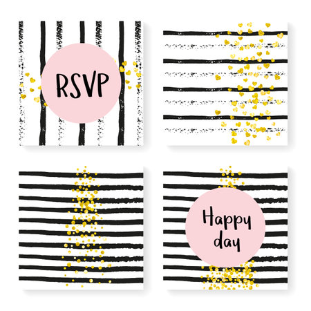 Glitter Background. Black Abstract Magazine. Marriage Art. Stripe Winter Frame. White Simple Wallpaper. Golden Holiday Invite. New Year Brochure Set. Golden Glitter Backgroundのイラスト素材
