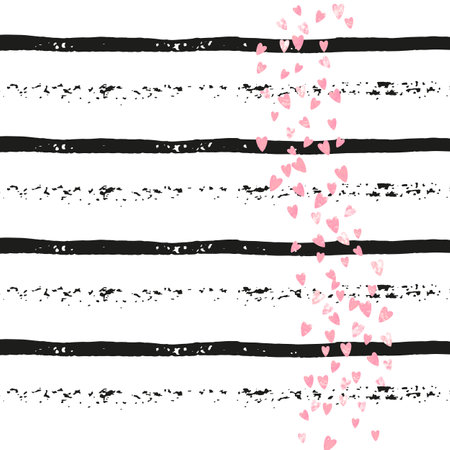 Valentine Background. Black Engagement Painting. Christmas Particles. Pink Glowing Spray. Glittery Frame. White Festive Illustration. Golden Party Effect. Stripe Valentine Backgroundのイラスト素材