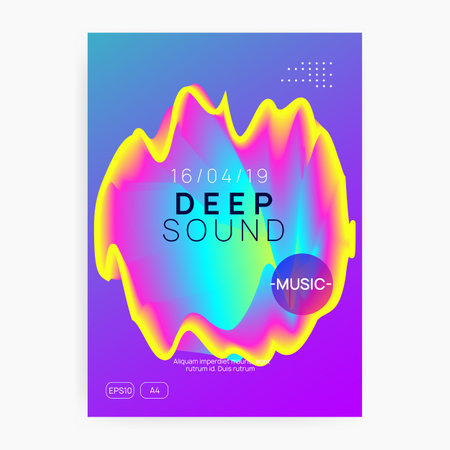 Electro Poster. Bright Effect For Invitation. Indie Trance Party. Futuristic Background For Presentation Shape. Techno And Exhibition Vector. Pink And Blue Electro Posterのイラスト素材