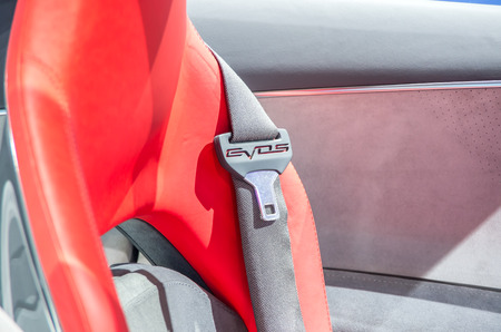 GENEVA, SWITZERLAND - MARCH 12: The Ford Evos coupe concept on display at 82nd Geneva International Motor Show (Salon international) Geneva-Palexpo on March 12, 2012 in Geneva, Switzerlandのeditorial素材