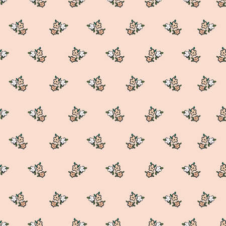 retro small flower illustration motif seamless repeat pattern digital file pattern artwork fashion home decor print fabric textileの写真素材