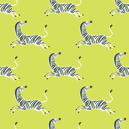 Vector retro neon color Zebra illustration motif seamless repeat pattern digital file artwork home decor print fashion fabric textile pop artのイラスト素材