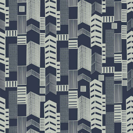 Vector hand-drawn geometric line art illustration seamless repeat pattern fashion and home decor print and textileのイラスト素材