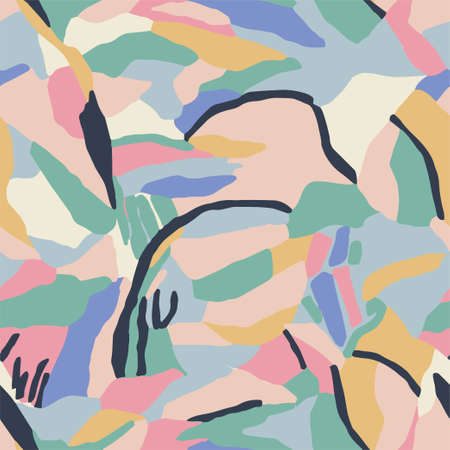Vector abstract layers illustration seamless repeat pattern fashion and home decor fabric print design artworkのイラスト素材