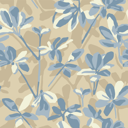 Vector botanical leaf art seamless repeat patternのイラスト素材