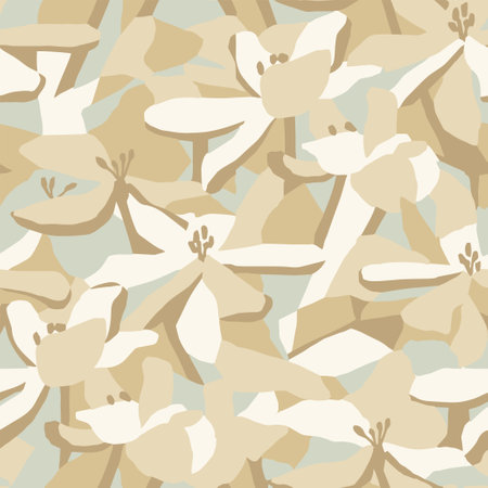 Flower botanical illustration seamless repeat pattern fashion and fabric surface digital designのイラスト素材