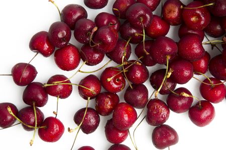 Cherries on white