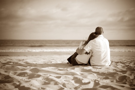 Couple on the beachの写真素材