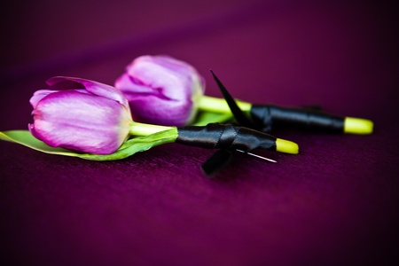 Purple boutonnieres