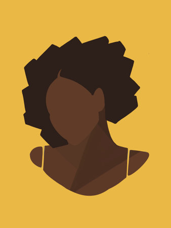 African american woman design over yellow background, vector illustration eps10の写真素材