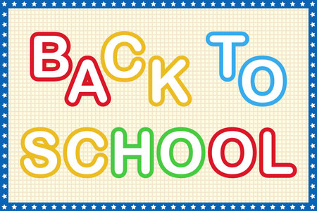 back to school banner with colorful text design.のイラスト素材