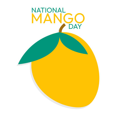 National mango day illustration, mango fruit mango day on white background.のイラスト素材