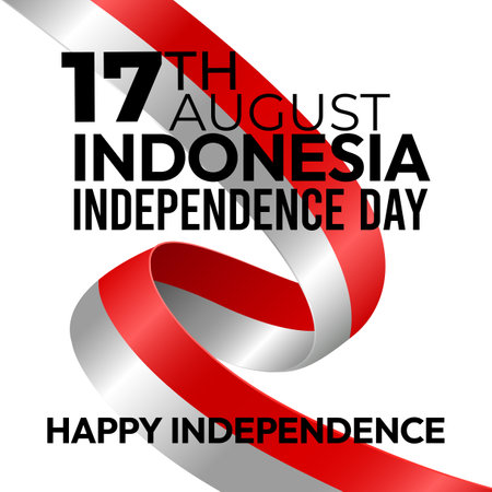 Independence day of Indonesia. 17th august illustration.のイラスト素材