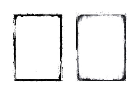 Set of two grunge frames on white background.