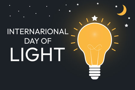 International Day of Light. Vector Illustration. Creative Design Concept.のイラスト素材