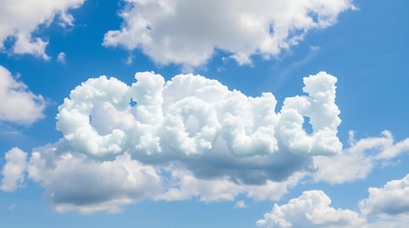 Clouds in the blue sky word cloud.の素材