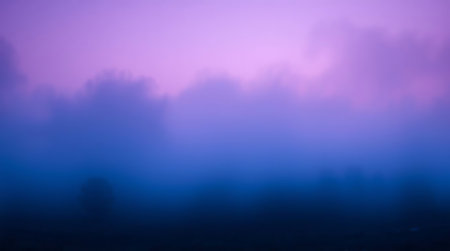 abstract background of blue fog and purple sky with cloud in the morning.の素材