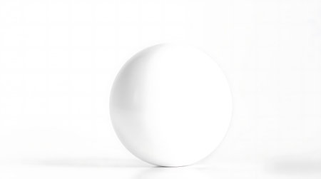 3d rendering of a white sphere isolated on a white background.の素材